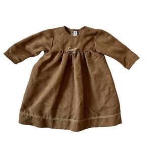 Toddler girl’s suede cloth Long-sleeve dress , 18m